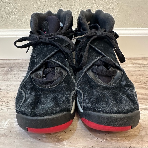 Nike Air Jordan 8 VIII Retro Bred Black Red GS‎ Size 7y Sneakers 305368-022 - Picture 2 of 16